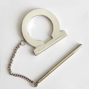 Salvatore Ferragamo Silver Tone Scarf Ring